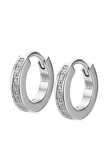 Monica Vinader skinny huggie diamond earrings - Silver