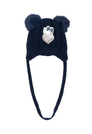 Monnalisa Kitty patch beanie - Blue