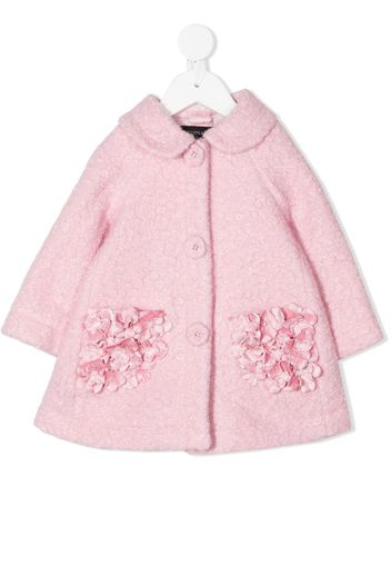 floral-appliqué coat