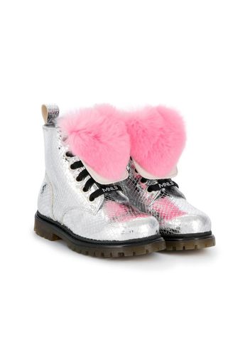 pompom ankle boots