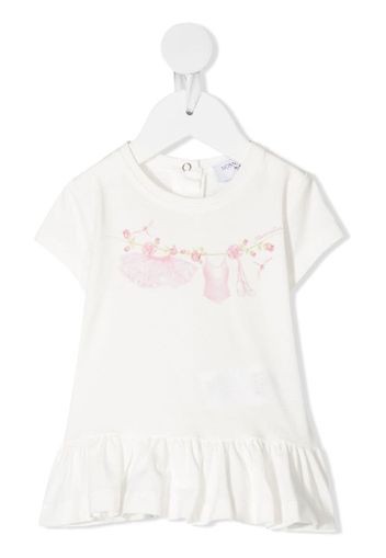 ruffled hem T-shirt