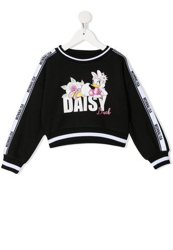 Monnalisa Daisy-print cropped sweatshirt - Black