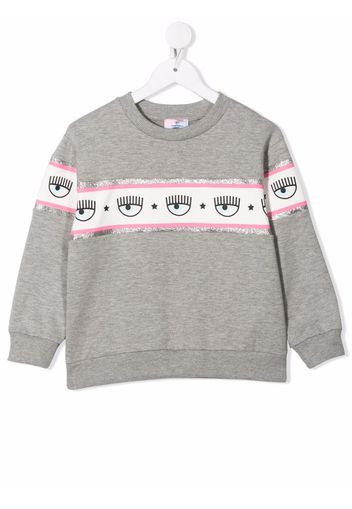 Monnalisa logo-print cotton sweatshirt - Grey