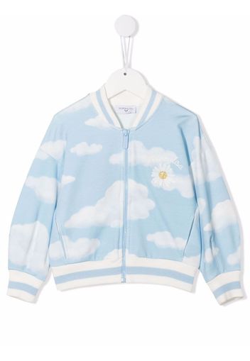 Monnalisa cartoon embroidery bomber jacket - Blue