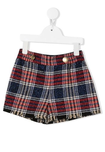 Monnalisa houndstooth print frayed-trim shorts - Red