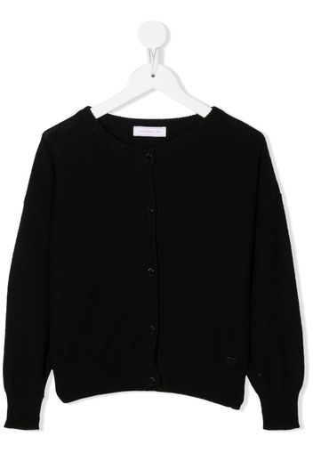 Monnalisa round neck cardigan - Black