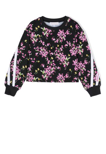 Monnalisa floral print cropped sweatshirt - Black