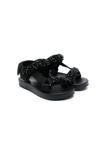 Monnalisa rhinestone embellished sandals - Black