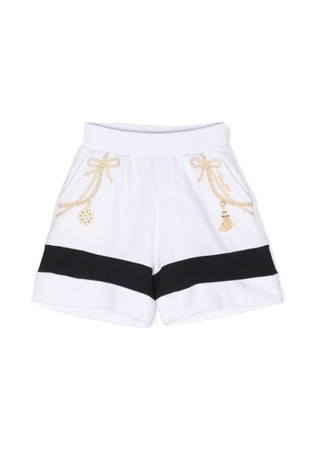 Monnalisa chain-print cotton shorts - White