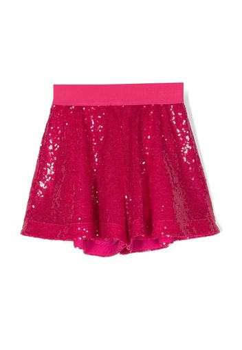 Monnalisa sequin flared mini-shorts - Pink