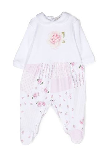 Monnalisa floral-print long-sleeve pajamas - 0099 WHITE