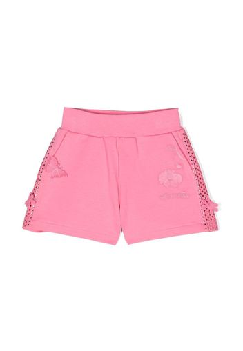 Monnalisa embroidered-logo track shorts - Pink