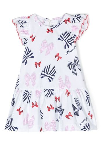 Monnalisa bow-print T-shirt dress - White