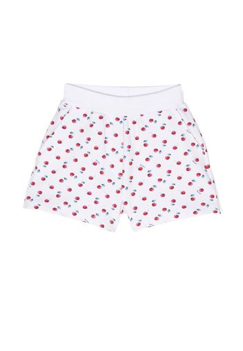 Monnalisa cherry-print cotton shorts - White