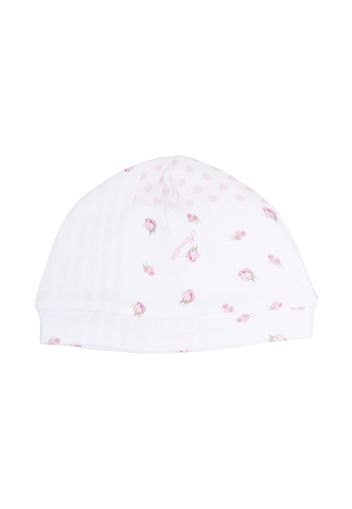 Monnalisa floral-print cotton hat - White