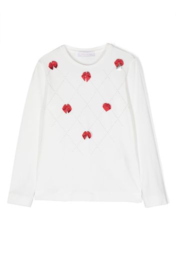 Monnalisa bow-detailing crew-neck sweatshirt - White