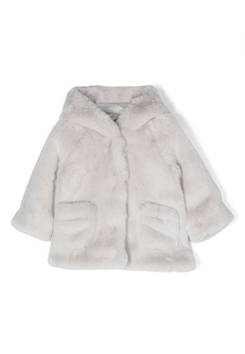 Monnalisa hooded faux-fur coat - Grey