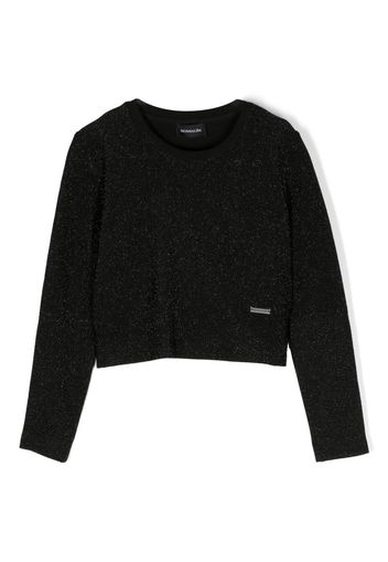 Monnalisa long-sleeve crew-neck sweatshirt - Black