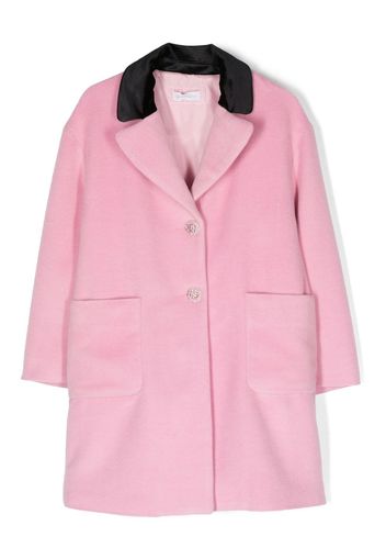 Monnalisa crystal-embellished single-breasted coat - Pink