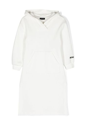 Monnalisa logo-print hoodie dress - White