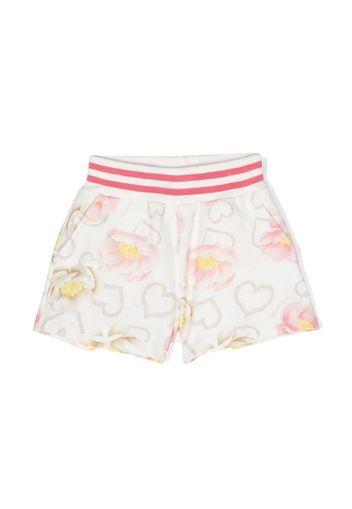 Monnalisa floral-print elasticated-waistband shorts - White