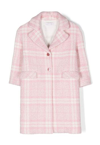 Monnalisa plaid-check cotton coat - Pink