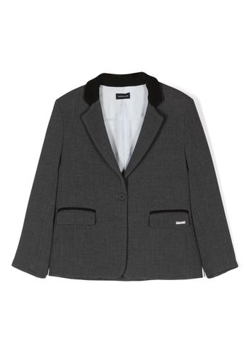 Monnalisa logo-plaque long-sleeve blazer - Grey