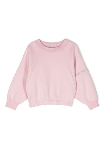 Monnalisa logo-print cotton-blend sweatshirt - Pink