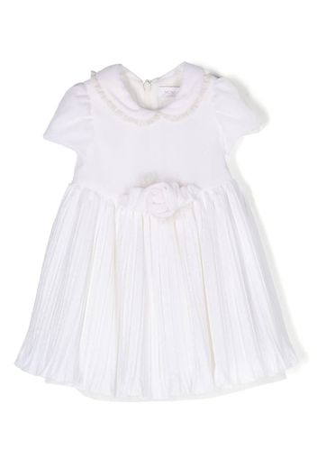 Monnalisa short-sleeve pleated dress - White