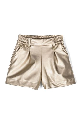 Monnalisa metallic cotton shorts - Gold