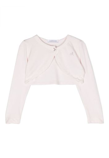 Monnalisa crystal-embellished cropped cardigan - Pink