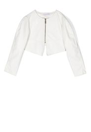 Monnalisa front zip-fastening jacket - White