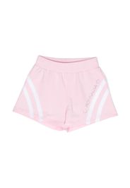 Monnalisa curved stripe-detail shorts - Pink