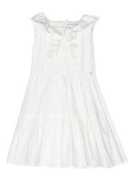 Monnalisa ruffle-detail dress - White