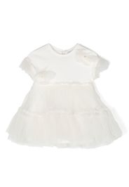 Monnalisa short-sleeve tiered dress - White