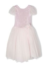 Monnalisa sequin-embellished tulle gown - Pink