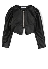 Monnalisa front zip-fastening jacket - Black