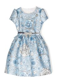 Monnalisa Clarissa floral jacquard dress - Blue