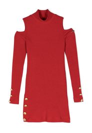 Monnalisa long-sleeve ribbed-knit dress - Red