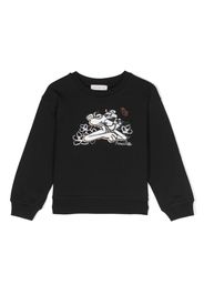 Monnalisa Pink Panther-embroidered cotton sweatshirt - Black