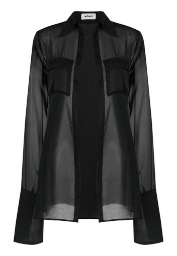 Mônot Georgette semi-sheer shirt - Black