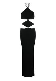 MONOT Cutout One Shoulder Maxi Dress in Black