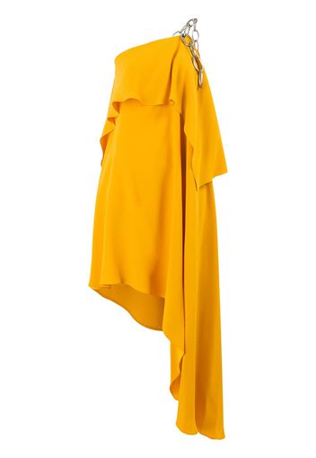 Monse chain one-shoulder draped dress - Yellow