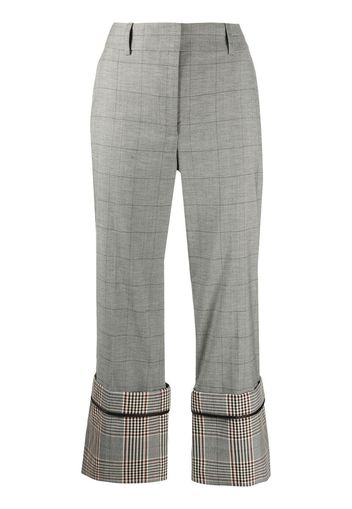 checked wide-leg trousers