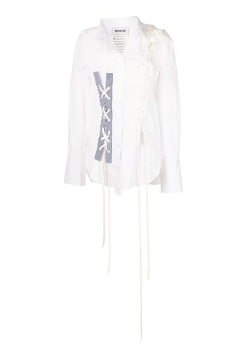 Monse crooked lace-up shirt - White