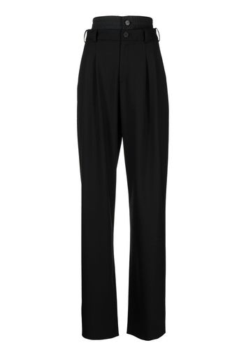 Monse double-waist straight-leg trousers - Black