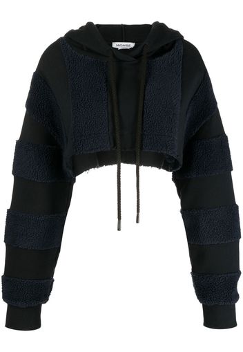 Monse panelled cropped hoodie - Black