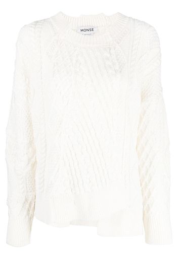 Monse distressed lace-trim jumper - White