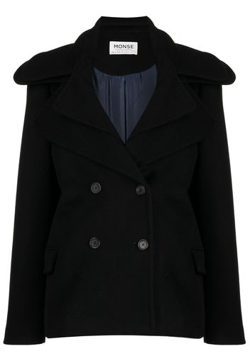 Monse double-collar double-breasted coat - Black