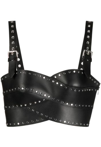 Monse stud-detail leather bustier top - Black